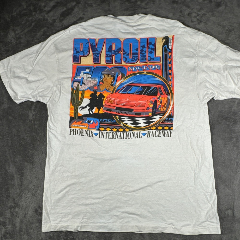 Vintage Pyroil 500 Phoenix International‎ Raceway 1992 Hanes XL Single Stitch